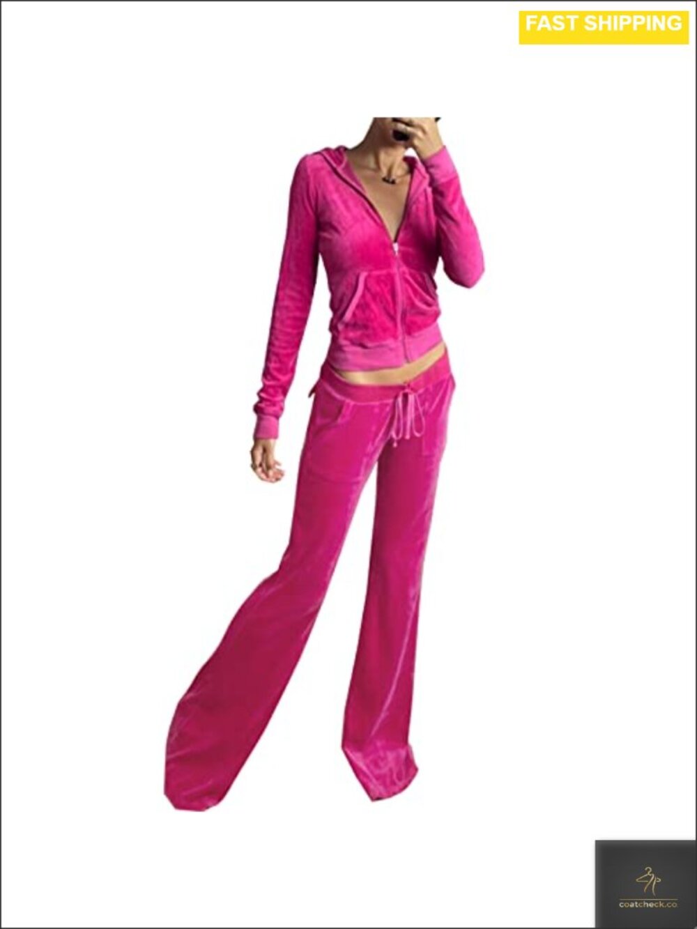 HBER Velour Tracksuit Set Cropped Jacket Sweatpants Lounge Set